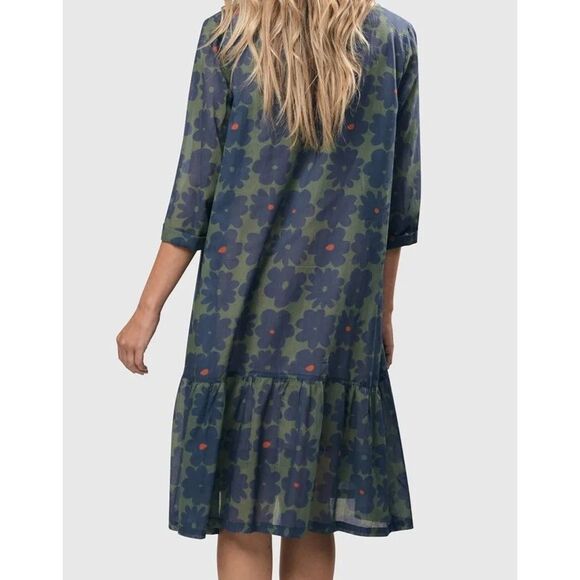 Alembika Bluebell Cotton Voile Trapeze Dress Floral Lagenlook size 14 - 16 $320 - Picture 7 of 12